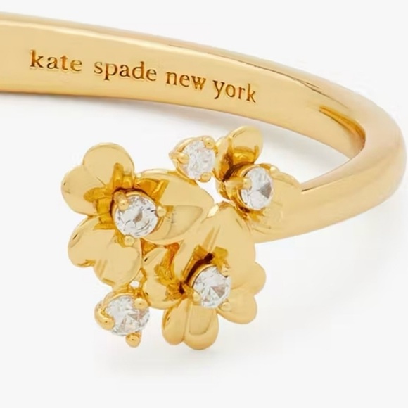 KATE SPADE Precious Pansy Gold Cuff Bracelet NWT - Picture 1 of 7